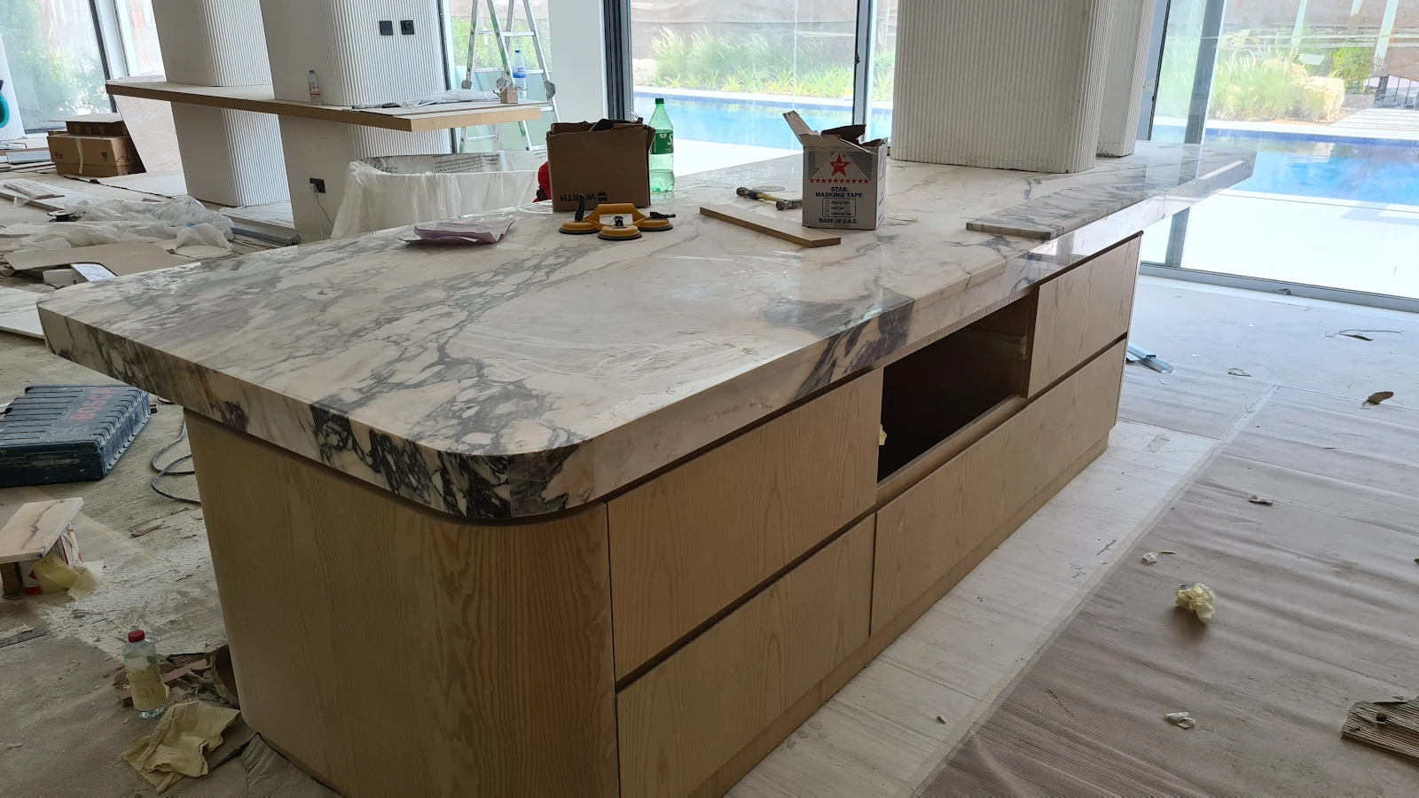 Calacatta Viola marble island