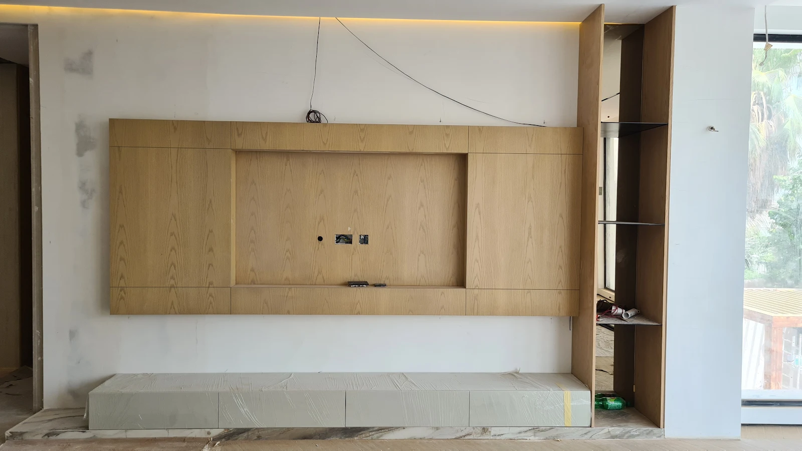 Master bedroom TV wall