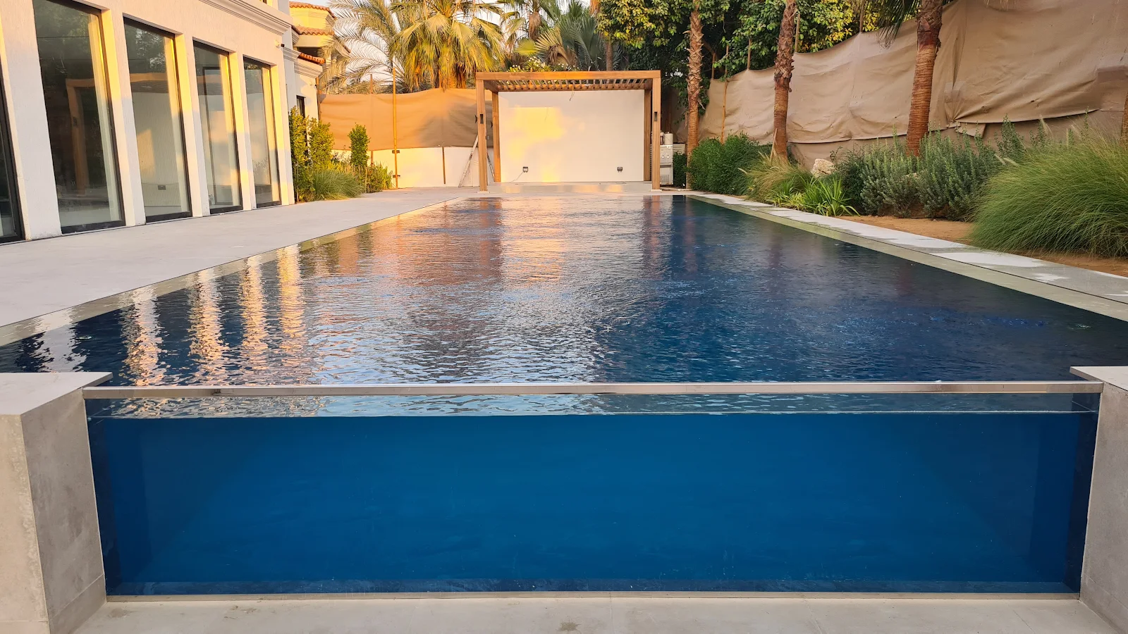 Poolside at night