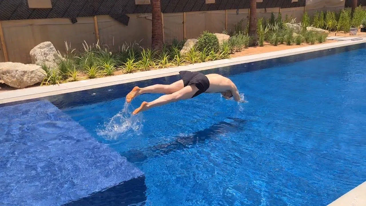 The 17-metre overflow pool