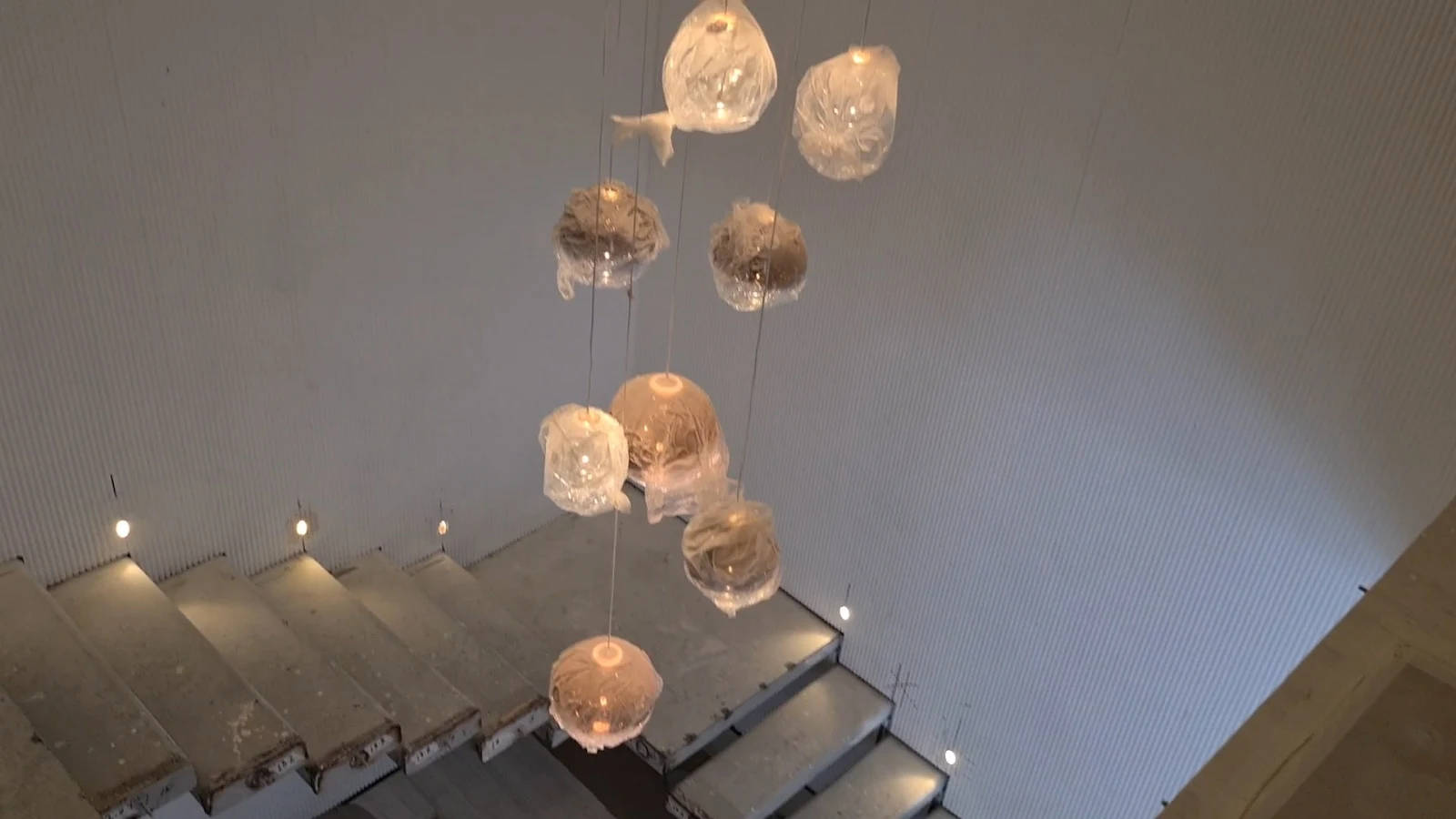 Chandelier above the stairs